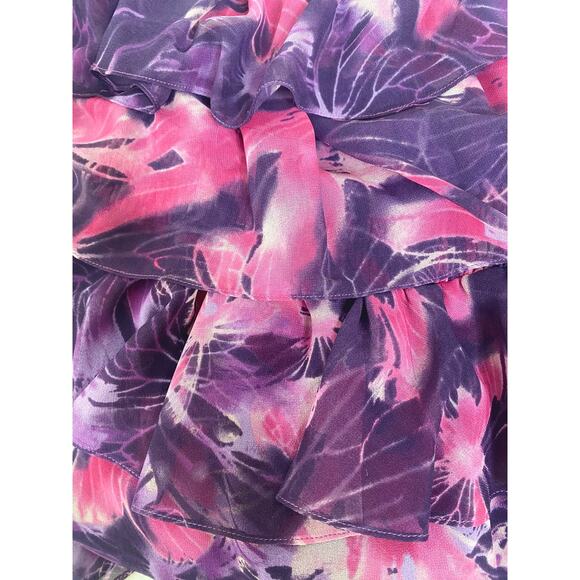 MISA LOS ANGELES Purple Floral Ruffled Off the Shoulder Maxi Dress US MEDIUM - Picture 15 of 15